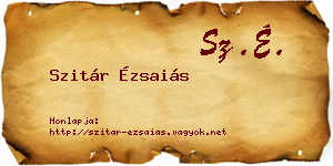 Szitár Ézsaiás névjegykártya